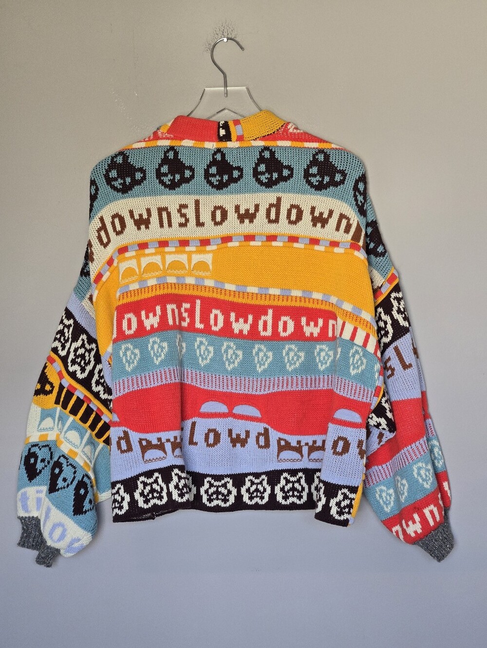 Urban Outfitters UO BDG Shae Slouchy Slow Down Cardigan Patchwork Sweater S - Picture 12 of 14